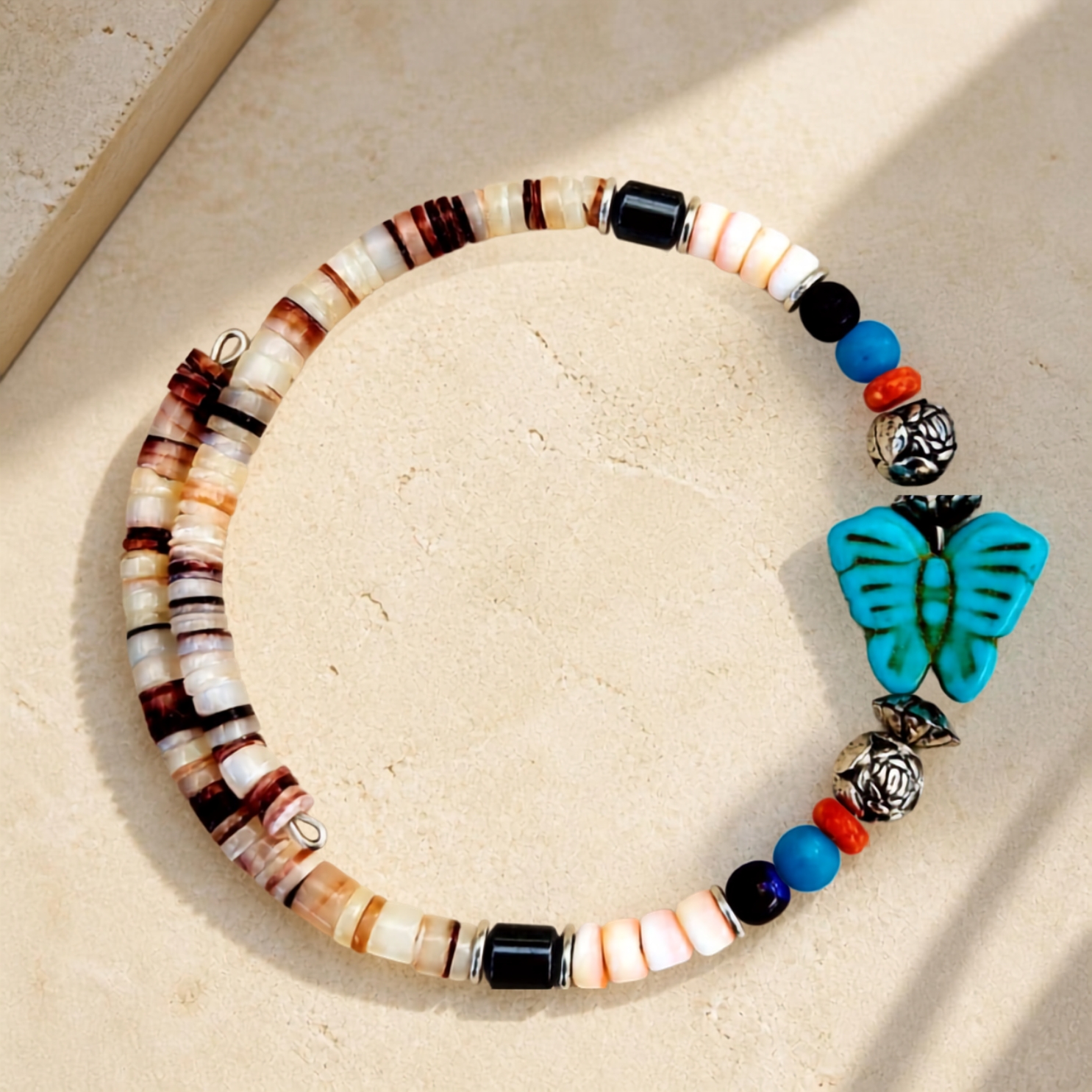 Southwestern Butterfly Shell Bracelet view 7