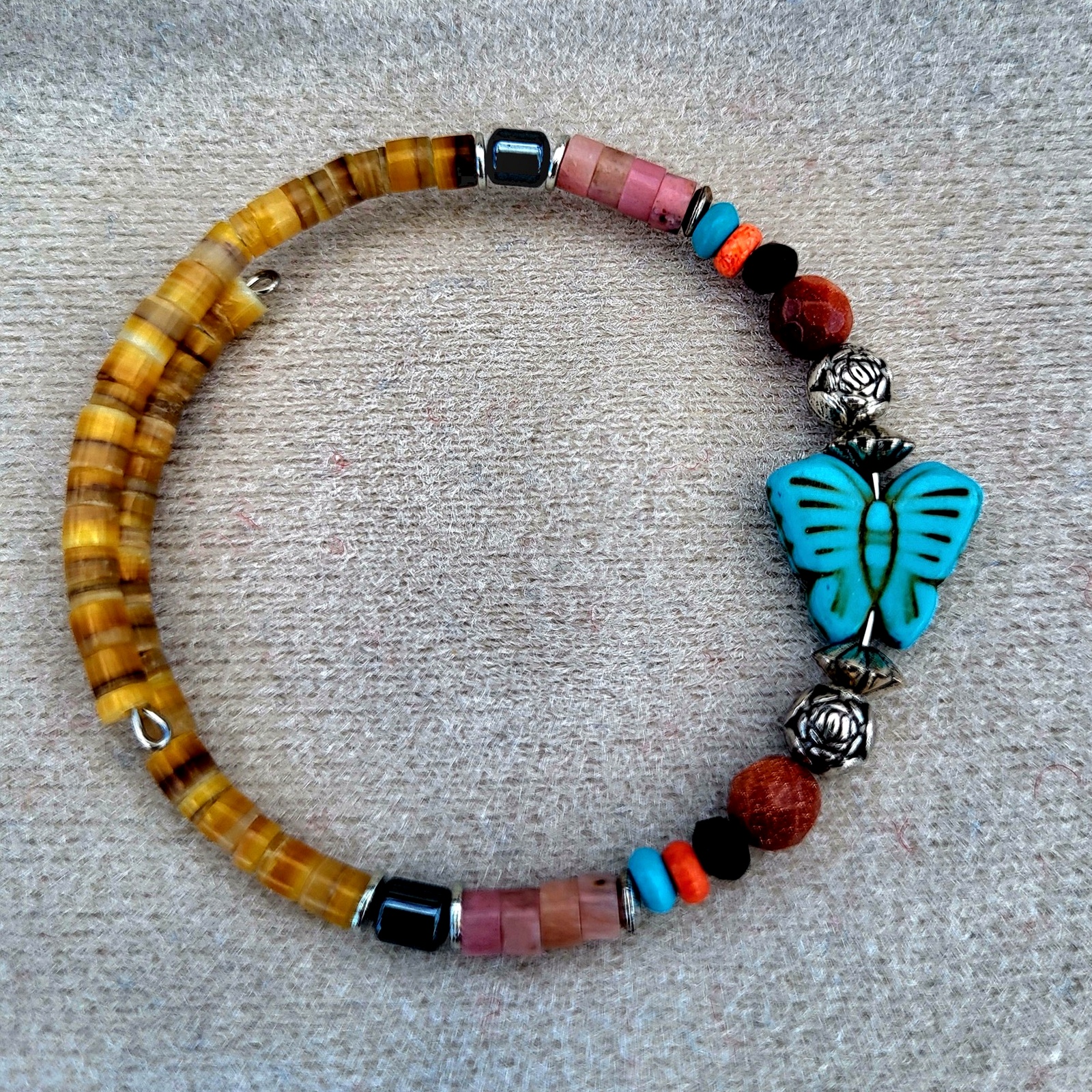 Golden Rose Butterfly Bracelet view 2