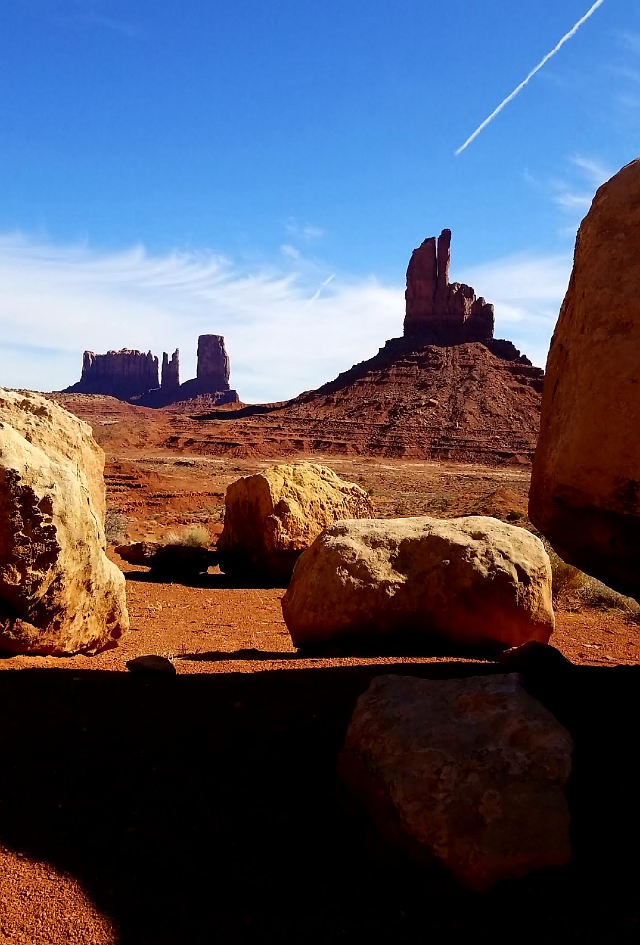 Desert buttes under a wide sky
