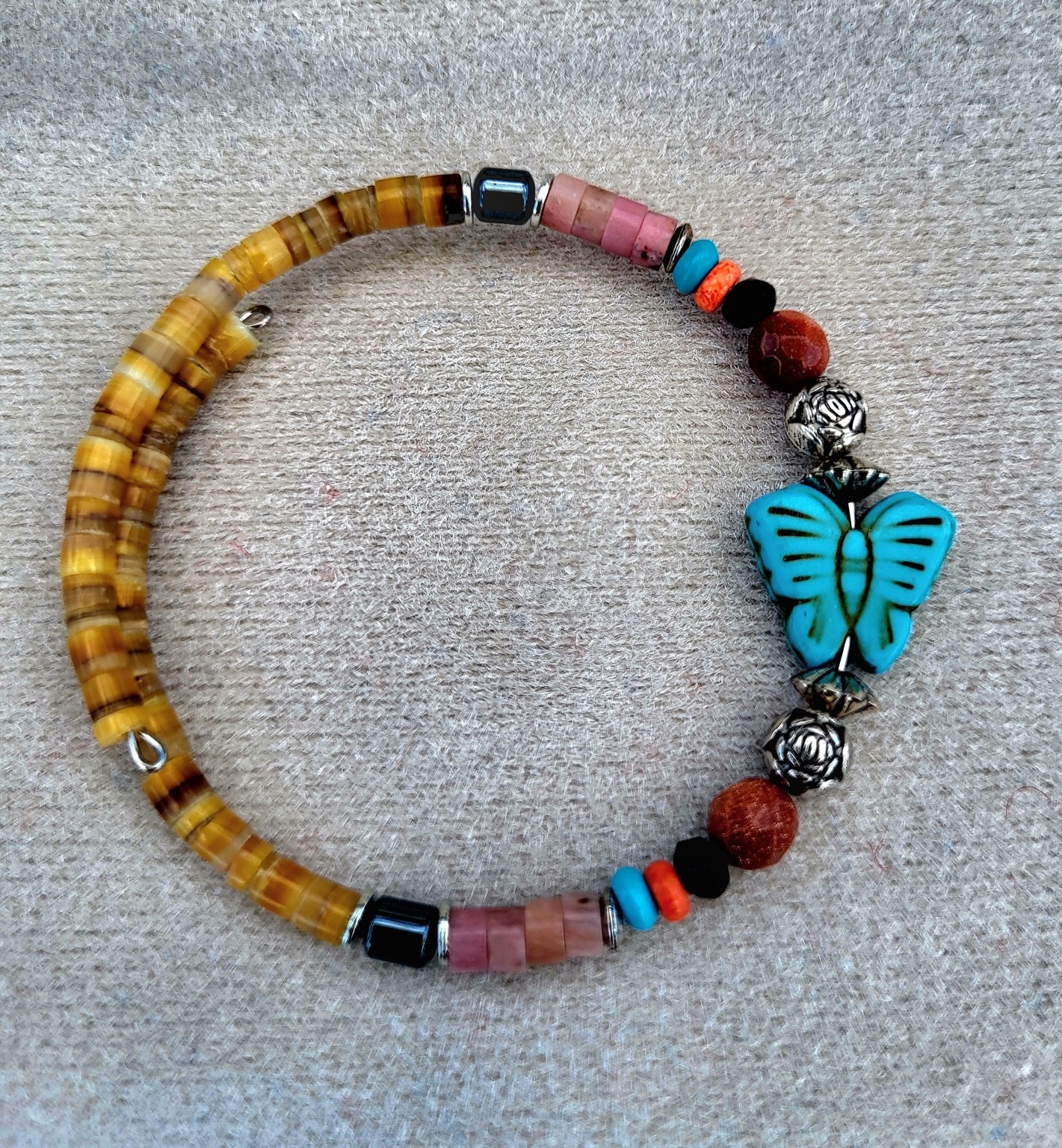 Golden Rose Butterfly Bracelet view 3
