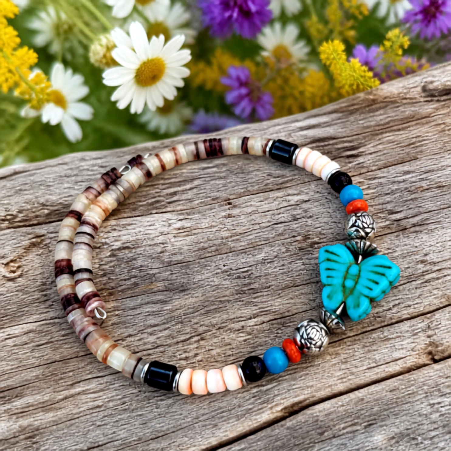 Southwestern Butterfly Shell Bracelet view 5