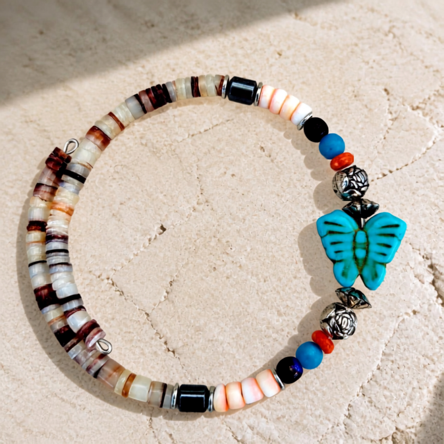 Southwestern Butterfly Shell Bracelet view 6